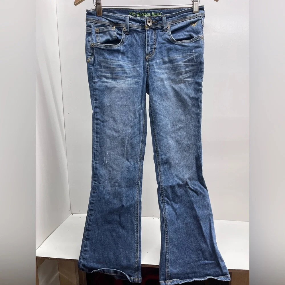 Justice girls plus size, low rise, flare‎ leg jeans
